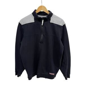 Vineyard Vines Classic Shep Shirt Pullover Sweatshirt Medium Black Quarter Zip